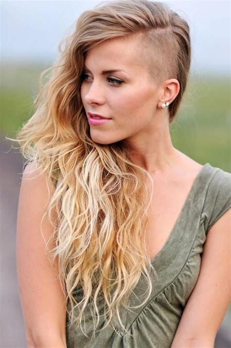 female undercut long hair|undercut shaved sides long top.